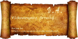 Vidovenyecz Arnold névjegykártya